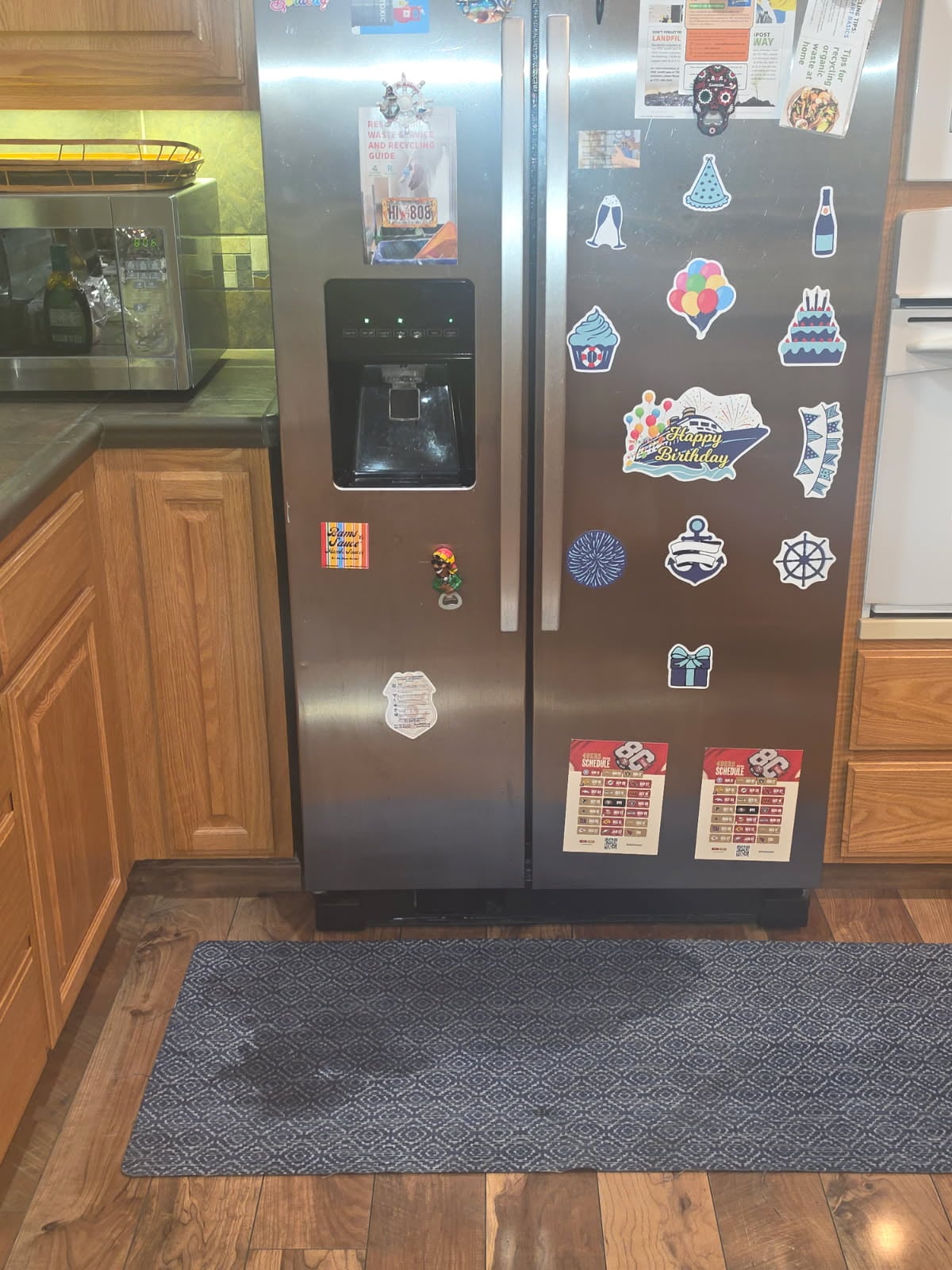 Refrigerator interior after ice maker replacement, showing clean installation